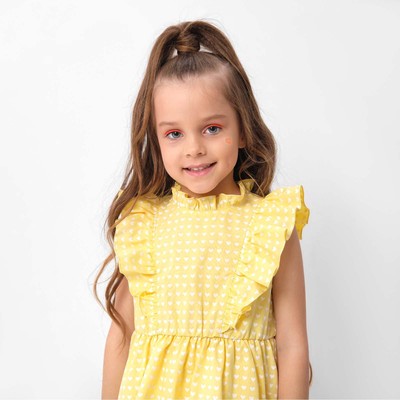 Платье для девочки KAFTAN: Summer cotton с крылышками, жёлтое, рост 98-104 см
