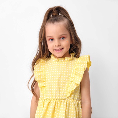 Платье для девочки KAFTAN: Summer cotton с крылышками, жёлтое, рост 98-104 см
