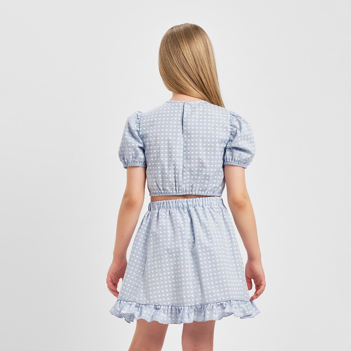 Комплект для девочки (топ, юбка) KAFTAN, размер 30 (98-104 см), цвет голубой - фото 1907669748