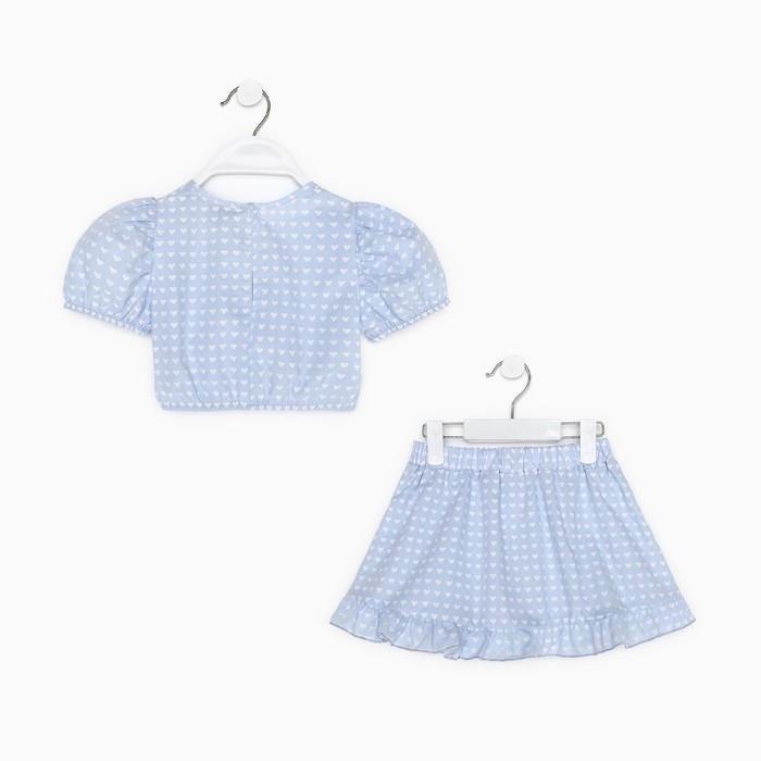 Комплект для девочки (топ, юбка) KAFTAN, размер 30 (98-104 см), цвет голубой - фото 1907669754