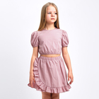 Комплект для девочки (топ, юбка) KAFTAN, размер 30 (98-104 см), цвет пудровый - фото 26584392