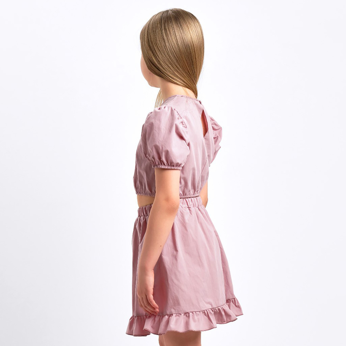 Комплект для девочки (топ, юбка) KAFTAN, размер 30 (98-104 см), цвет пудровый - фото 1907669758