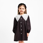 Платье детское с воротником KAFTAN, размер 32 (110-116 см), цвет черный - фото 319341929
