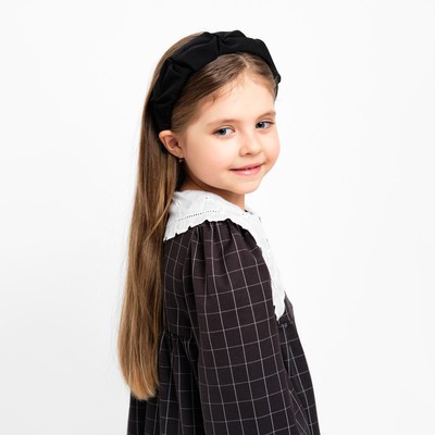 Платье с воротником для девочки KAFTAN: School collection, чёрное, размер 32 (110-116 см)