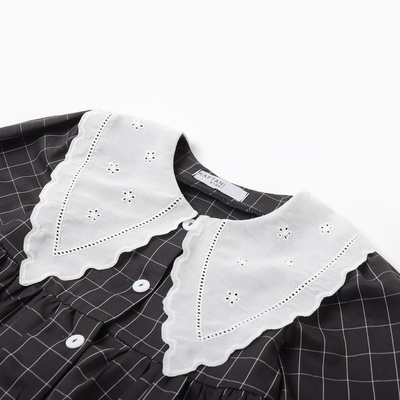 Платье с воротником для девочки KAFTAN: School collection, чёрное, размер 32 (110-116 см)