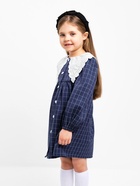 Платье школьное для девочки с воротником синее KAFTAN: School collection, размер 32 (110-116 см) - Фото 4