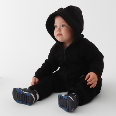 Костюм детский (толстовка, брюки) «Крошка Я» BASIC LINE, рост 86-92 см, чёрный