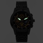 Часы наручные кварцевые мужские, d-4.2 см, ремешок l-26 см, 3 АТМ, светящиеся 9436587