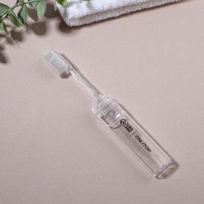 Зубная щётка, складная, 16(±1) см, прозрачная