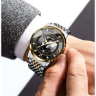 Часы наручные кварцевые мужские, d-4 см, ремешок l-26 см, 5 АТМ, светящиеся 9436593