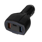 Зарядное устройство в автомобиль Cartage, 12-24 В, 2 USB, Type-c 3.5 А, чёрное - Фото 1