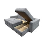 Диван угловой «СИМПЛ КЛЕТКА», спальное место 1600×2000 мм, ткань велюр vivaldi, цвет серый - Фото 3