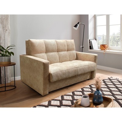 Диван прямой «РЭЙ КЛЕТКА», спальное место 1600×2000 мм, ткань велюр, цвет vivaldi бежевый 957