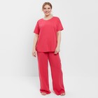 Пижама женская (футболка, брюки) MINAKU: Home collection цвет фуксия, р-р 52 - фото 10348999