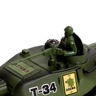 Танк радиоуправляемый Т34, работает от аккумулятора, свет и звук, цвет зелёный - фото 3893740
