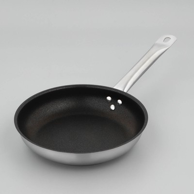 Сковорода, d=24 см, h=5 см, капсульное дно, антипригарное покрытие, индукция, нержавеющая сталь