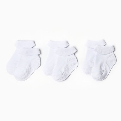 Набор детских носков Крошка Я BASIC LINE, 3 пары, р. 6-8 см, белый