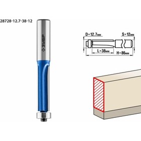 Фреза кромочная ЗУБР 28728-12.7-38-12, с подшипником, хвостовик d = 12 мм, 12.7 x 38 мм