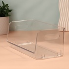 Органайзер для хранения, с ручками, 1 секция, 30×14×13 см, прозрачный - Фото 4