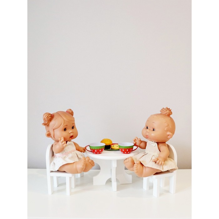 Мебель для куклы: стол и 4 стула - фото 1909131699
