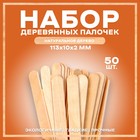 Набор деревянных палочек, 50 шт., 113 × 10 × 2 мм - фото 319343686