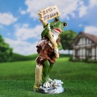 Садовая фигура из полистоуна «Лягушка с табличкой», 19×21×51 см - Фото 5