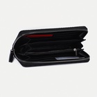 Кошелёк женский на молнии с ремешком, цвет чёрный - фото 47645036