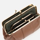 Косметичка на фермуаре, 3 отдела, наружный карман, цвет тёмно-бежевый - Фото 3