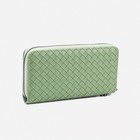 Кошелёк женский на молнии с ремешком, цвет зелёный - фото 22095869