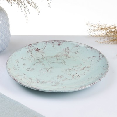 Тарелка Борисовская керамика «Романтика», d=22 см, голубая