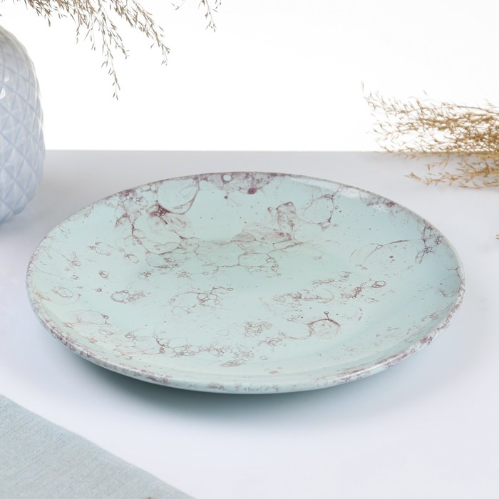 Тарелка Борисовская керамика «Романтика», d=22 см, голубая - Фото 1