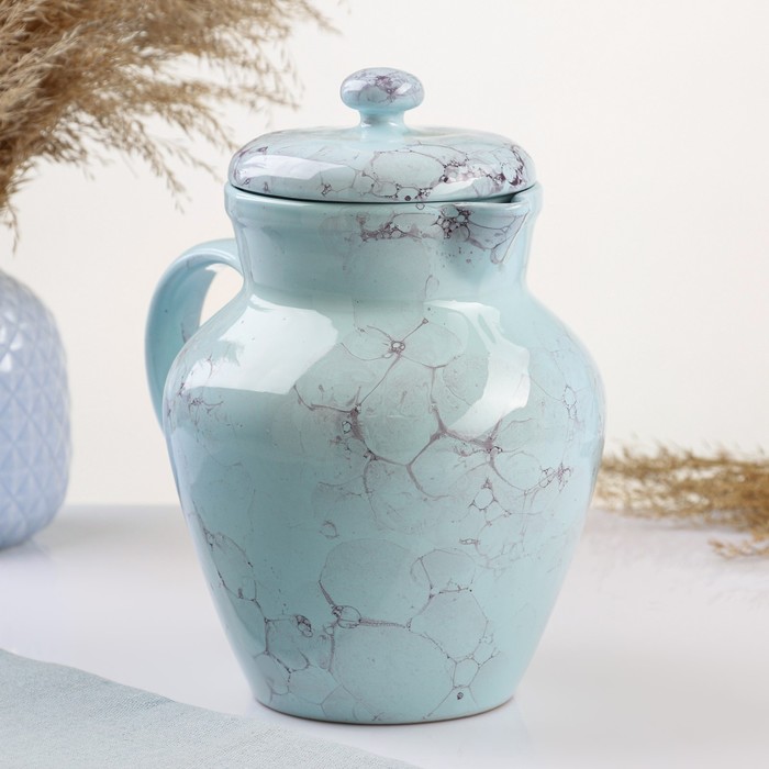 Кувшин Борисовская керамика «Романтика», 1.7 л, 22×15 см, голубой - Фото 1