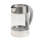 Чайник электрический DEERMA DEM-SH50W, стекло, 1.7 л, 2200 Вт, регулировка t°, серебристый - Фото 7