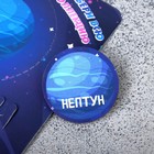 Брошь деревянная «Космос» Нептун, синяя - Фото 2