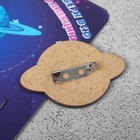 Брошь деревянная «Космос» Уран, голубая - Фото 3