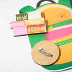 Набор брошей деревянных (2шт) "Рюкзак" жы-шы, цветные - Фото 3