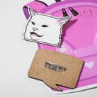 Набор брошей деревянных (2 шт.) «Рюкзак» котик, цвет белый - фото 7576081