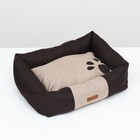 Лежанка со съемной подушкой "Лапа", рогожка, 50 х 40 х 15 см - фото 319346061