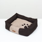 Лежанка со съемной подушкой "Лапа", рогожка, 50 х 40 х 15 см - Фото 4