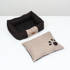 Лежанка со съемной подушкой "Лапа", рогожка, 50 х 40 х 15 см - Фото 5