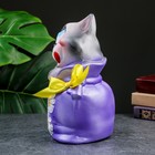 Копилка "Кот в мешке - Я не подарок, я сюрприз" серый с фиолетовым, 22см - Фото 4