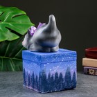 Копилка "Кот на коробочке" серая, 20см - фото 22097694