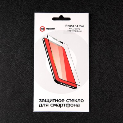 Защитное стекло mObility, для iPhone 14 Plus, полный клей, чёрное
