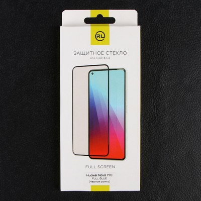 Защитное стекло mObility, для Huawei Nova Y70, полный клей, черное