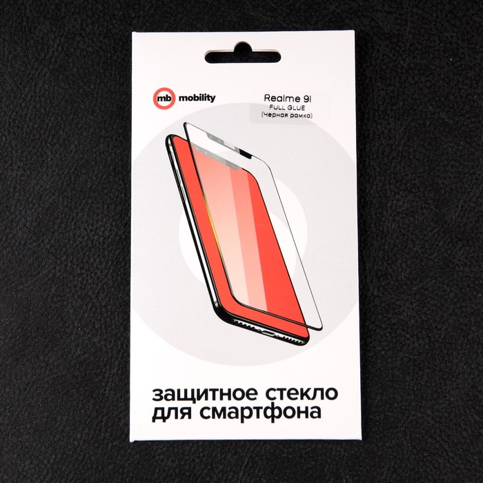 Защитное стекло mObility, для Realme 9i, полный клей, черное - фото 51326105