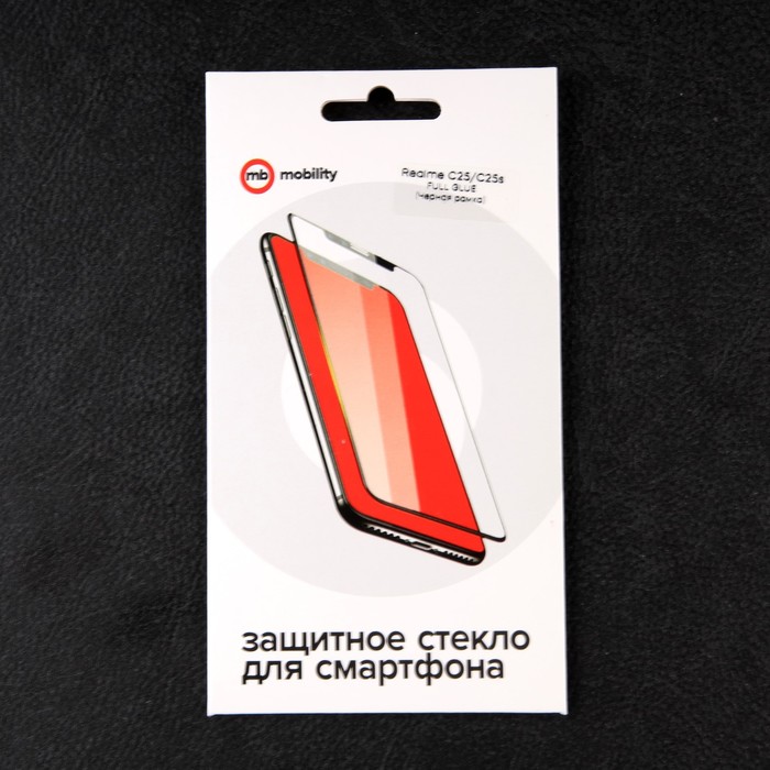 Защитное стекло mObility, для Realme C25/C25s, полный клей, черное - фото 51326137