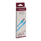 Кабель Maxvi MC-01F, microUSB - USB, 2 А, 1 м, PVC оплетка, плоский, синий - фото 51461205