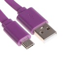 Кабель Maxvi MC-01F, microUSB - USB, 2 А, 1 м, PVC оплетка, плоский, фиолетовый - фото 10353043