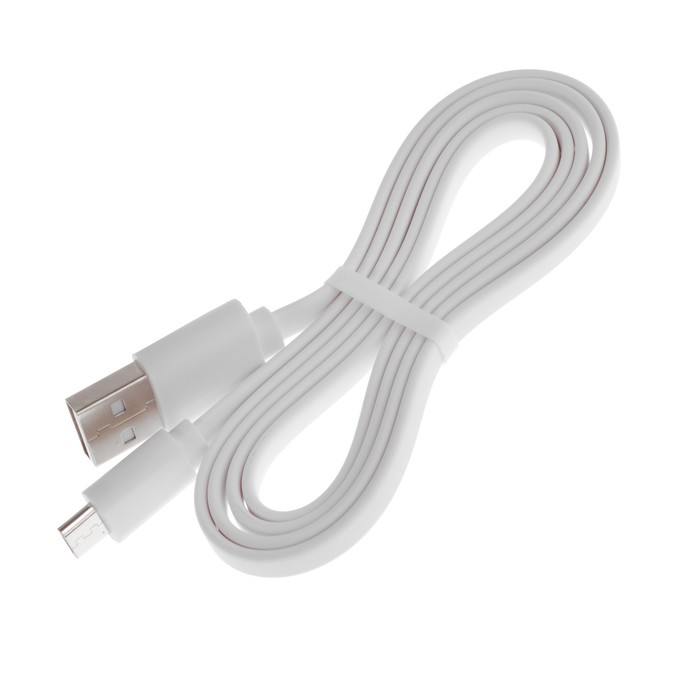 Кабель Maxvi MC-01F, microUSB - USB, 2 А, 1 м, PVC оплетка, плоский, белый - фото 51461214 Кабель Maxvi MC-01F, microUSB - USB, 2 А, 1 м, PVC оплетка, плоский, белый - фото 51461214