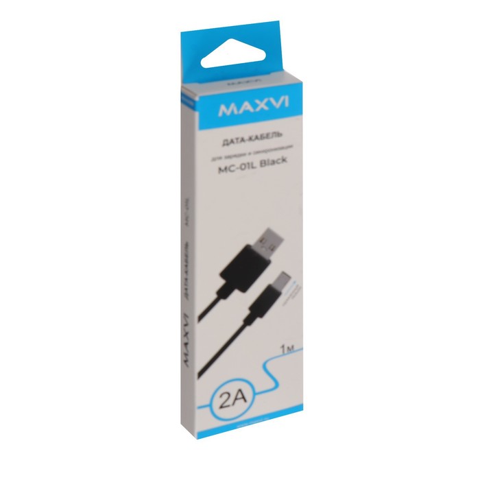 Кабель Maxvi MC-01L, microUSB - USB, 2 А, 1 м, удлиненный microUSB до 8.9 мм, PVC, черный - фото 51461219